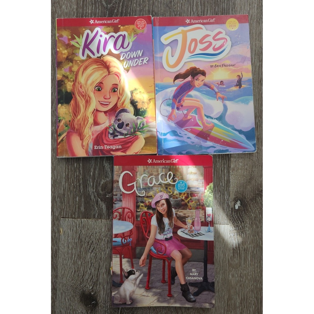 American Girl Books Lot of 3 Kira Down Under Joss Grace Girl of the Year Novels